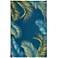 Liora Manne Marina Palm Border Indoor/Outdoor Rug Navy