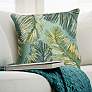 1_Marina Palm Border Leaf 18" Square Indoor-Outdoor Pillow