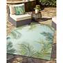 7_Marina Palm Border Leaf 18" Square Indoor-Outdoor Pillow more views