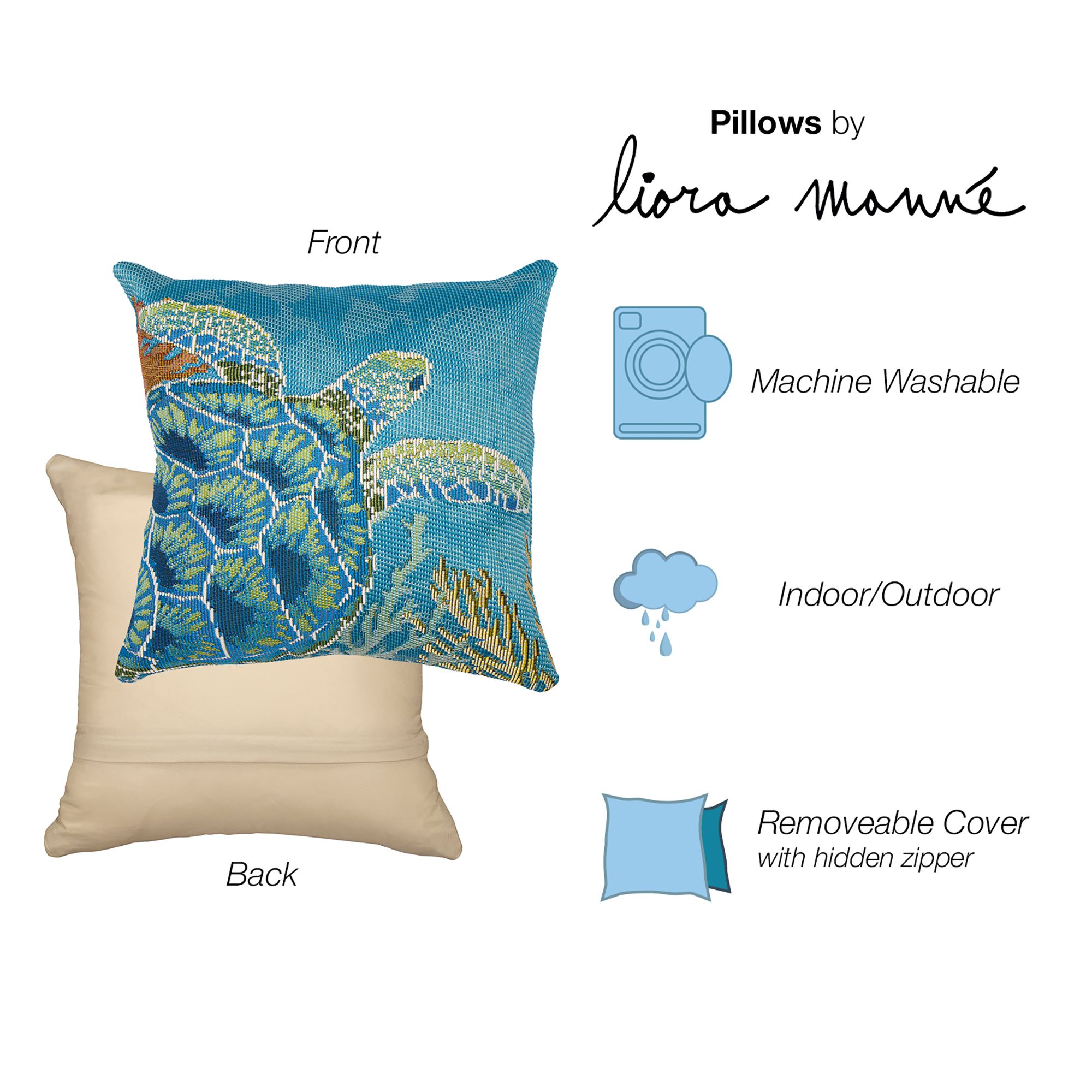 Image 2 Marina Seaturtle Garden Pillow Ocean more views