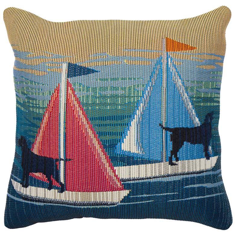 Image 1 Marina See Spot Sail Pillow Blue