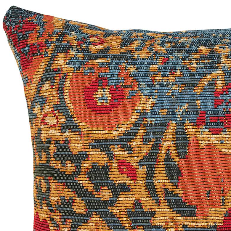 Image 3 Marina Suzanie Blue Orange 18" Square Indoor-Outdoor Pillow more views