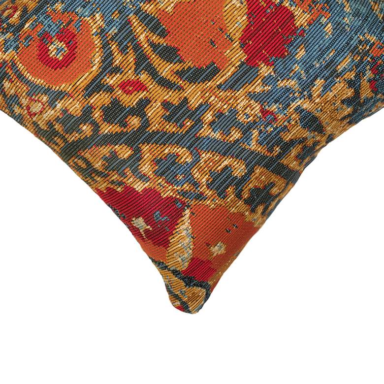 Image 4 Marina Suzanie Blue Orange 18" Square Indoor-Outdoor Pillow more views