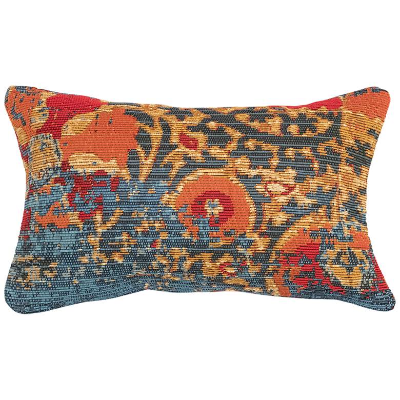 Image 2 Marina Suzanie Blue Orange 18 inch x 12 inch Indoor-Outdoor Pillow