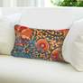 Marina Suzanie Blue Orange 18" x 12" Indoor-Outdoor Pillow