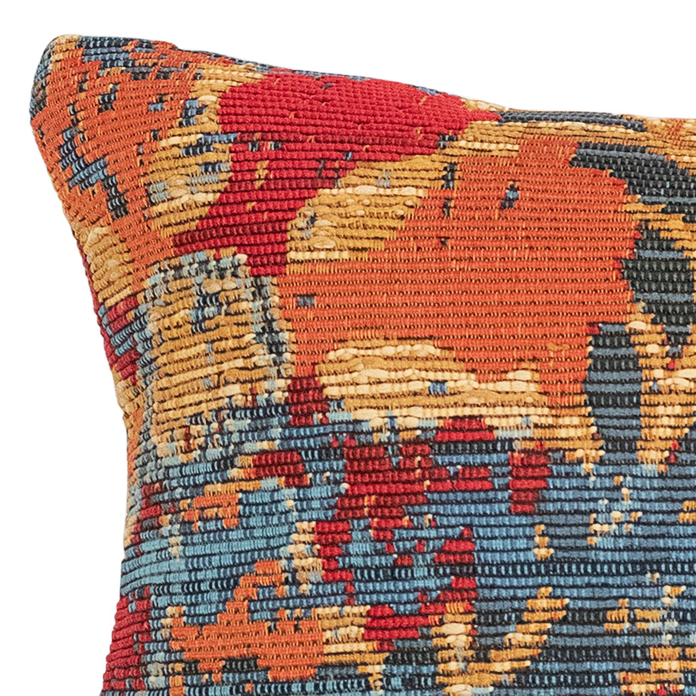 orange and blue outdoor cushions