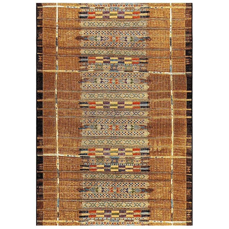 Image 2 Marina Tribal Stripe 805709 4'10"x7'6" Gold Outdoor Rug