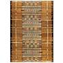 Thumbnail2 of Marina Tribal Stripe 805709 4'10"x7'6" Gold Outdoor Rug