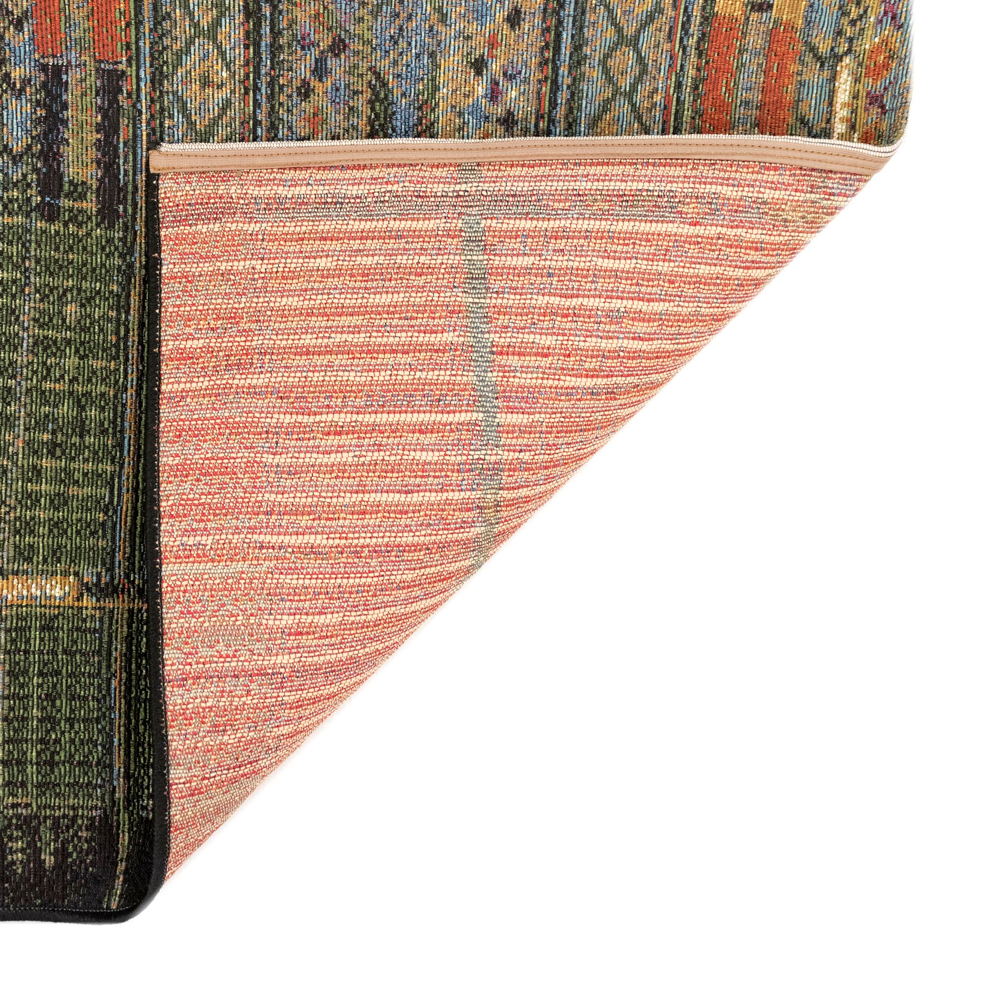 Image 2 Marina Tribal Stripe 805709 4'10"x7'6" Green Outdoor Rug more views