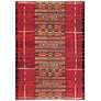 Thumbnail2 of Marina Tribal Stripe 805724 39"x59" Red Outdoor Area Rug