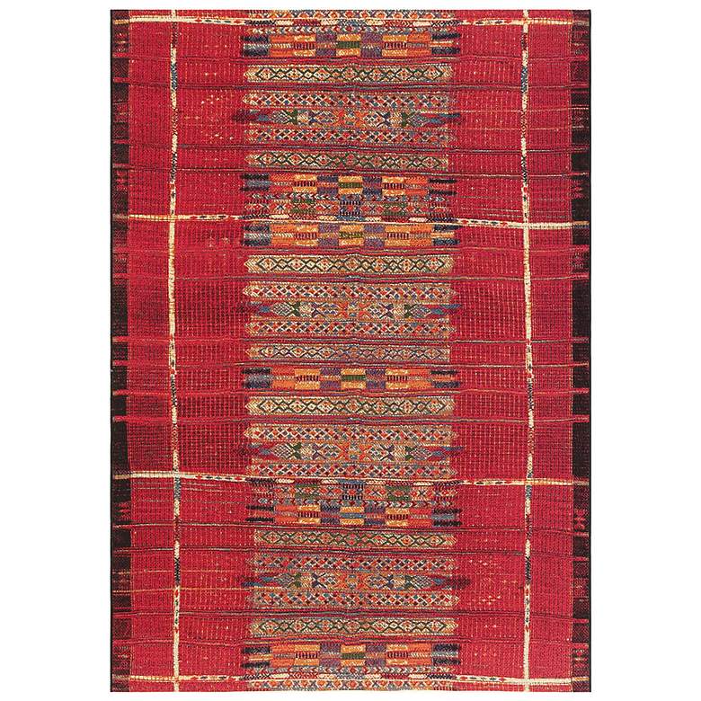 Image 2 Marina Tribal Stripe 805724 4&#39;10 inchx7&#39;6 inch Red Outdoor Area R