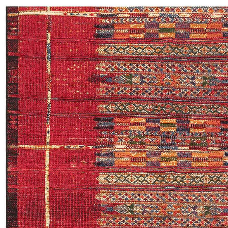 Image 3 Marina Tribal Stripe 805724 4'10"x7'6" Red Outdoor Area R more views
