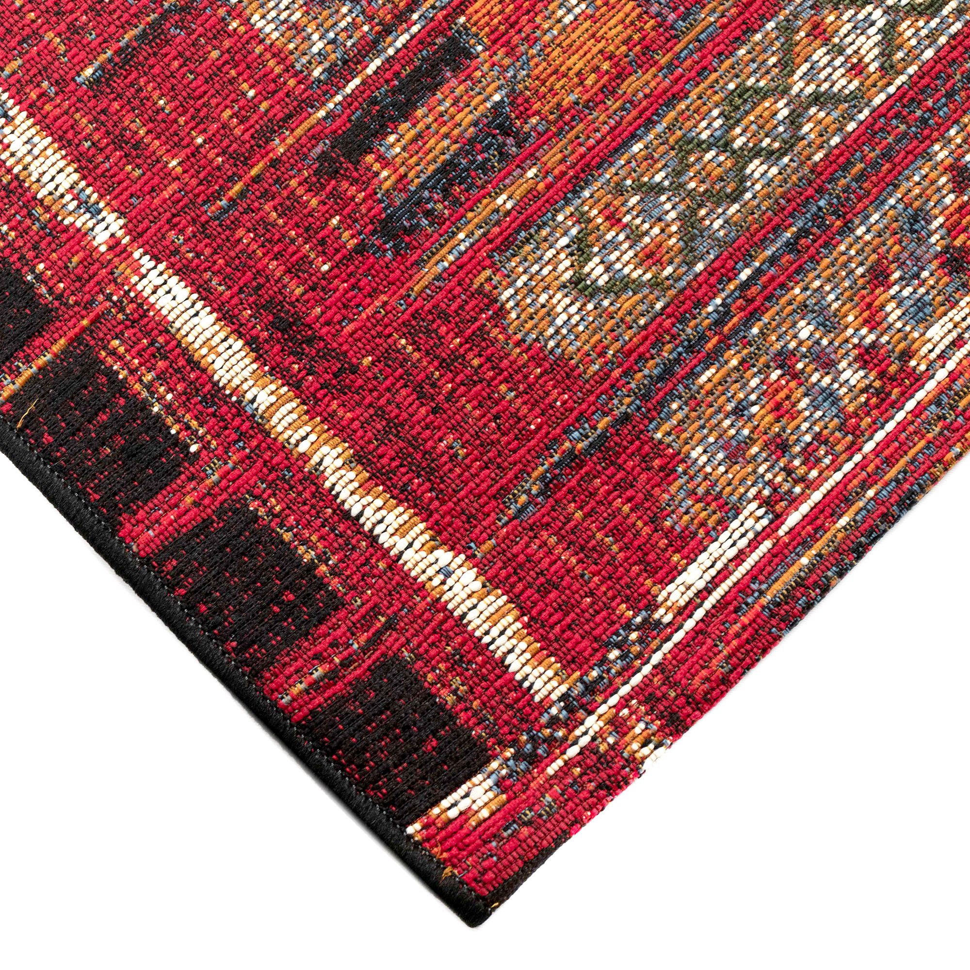 Thumbnail4 of Marina Tribal Stripe 805724 6'6"x9'4" Red Outdoor Area Ru more views