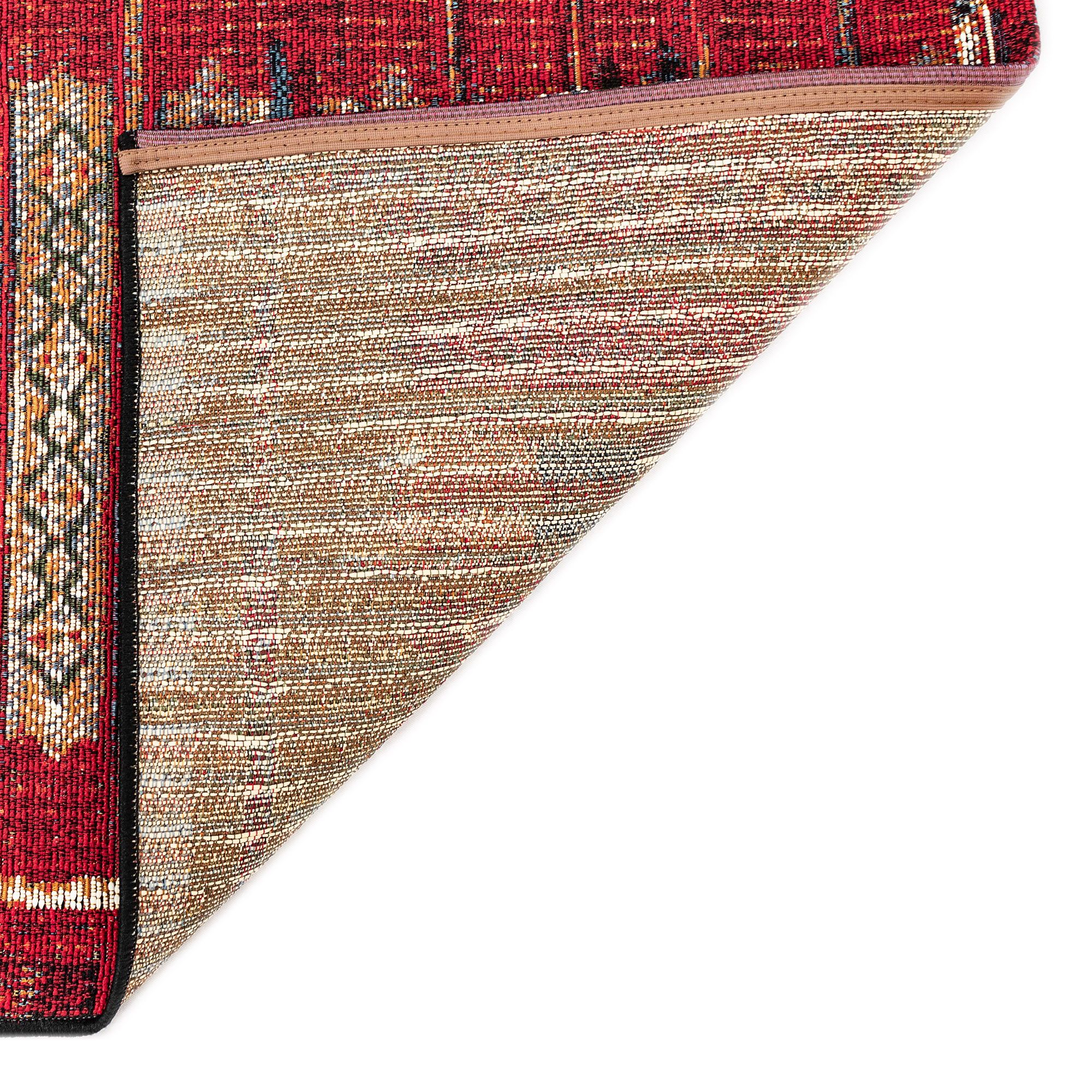 Marina Tribal Stripe 805724 6'6"x9'4" Red Outdoor Area Ru