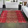 Thumbnail1 of Marina Tribal Stripe 805724 7'10"x9'10" Red Outdoor Area