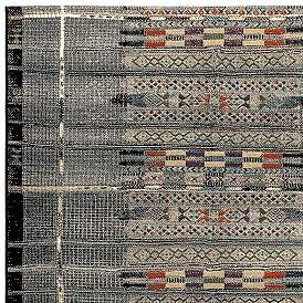 Image3 of Marina Tribal Stripe 805748 39"x59" Black Outdoor Area Rug more views