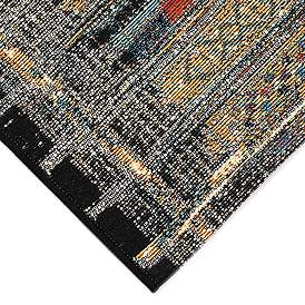 Image4 of Marina Tribal Stripe 805748 39"x59" Black Outdoor Area Rug more views
