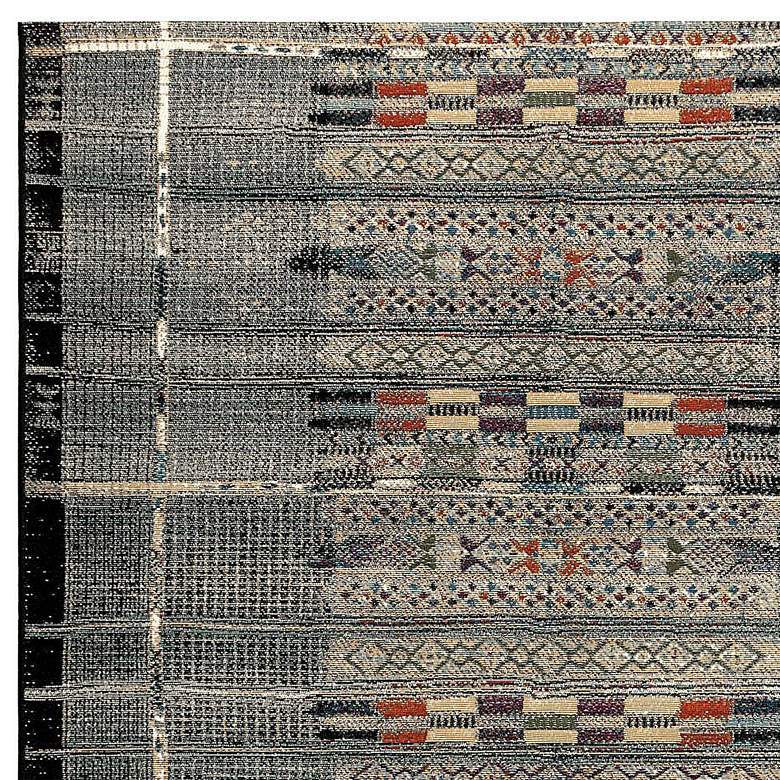 Image 3 Marina Tribal Stripe 805748 4'10"x7'6" Black Outdoor Rug more views