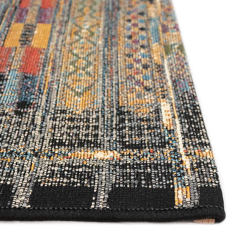 Image 6 Marina Tribal Stripe 805748 4'10"x7'6" Black Outdoor Rug more views