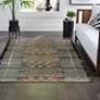 Thumbnail1 of Marina Tribal Stripe 805748 7'10"x9'10" Black Outdoor Rug