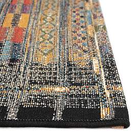 Image5 of Marina Tribal Stripe 805748 7'10"x9'10" Black Outdoor Rug more views