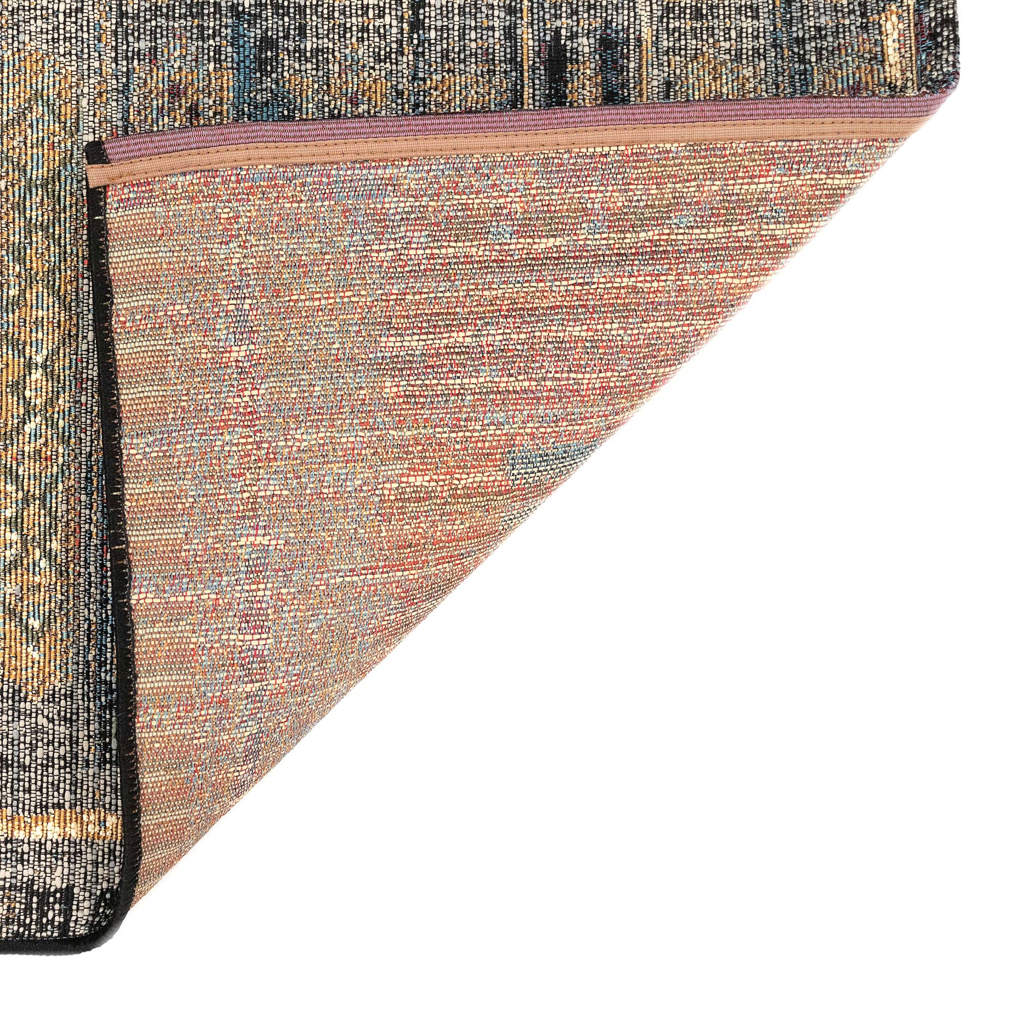 Marina Tribal Stripe 805748 7'10"x9'10" Black Outdoor Rug