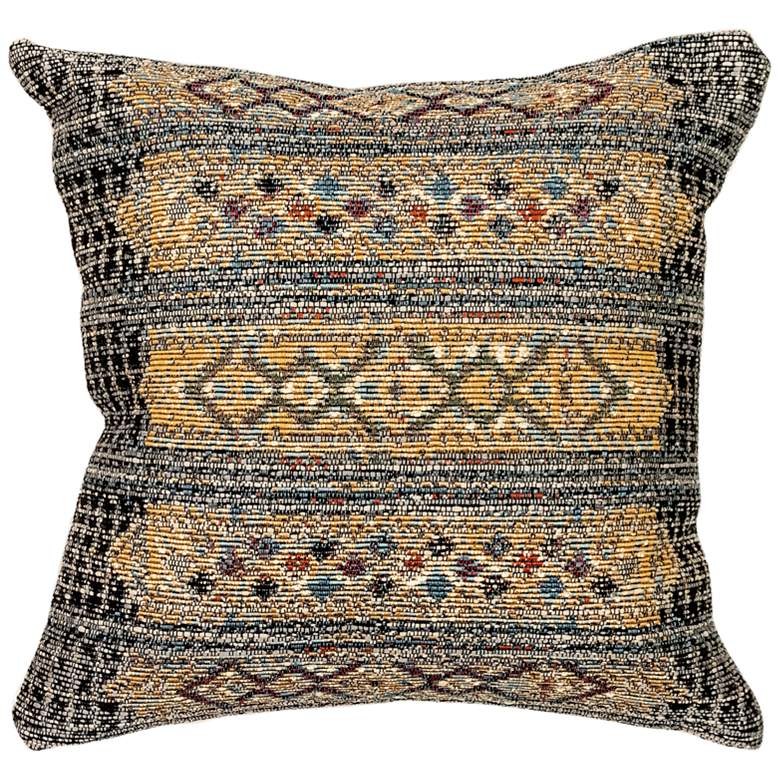 Image 2 Marina Tribal Stripe Black 18 inch Square Indoor-Outdoor Pillow