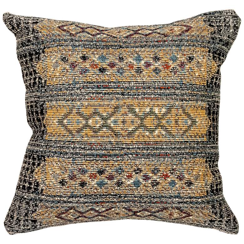 Image 2 Marina Tribal Stripe Black 18" Square Indoor-Outdoor Pillow