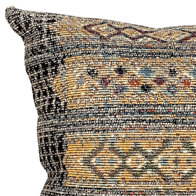 Image 3 Marina Tribal Stripe Black 18" Square Indoor-Outdoor Pillow more views