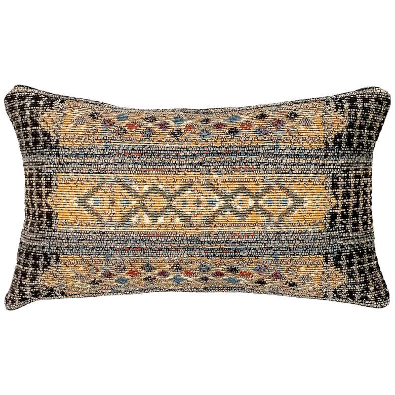 Marina Tribal Stripe Black 18&quot; x 12&quot; Indoor-Outdoor Pillow