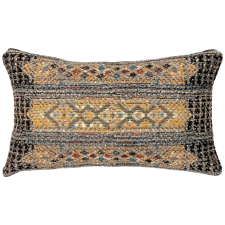 Image 2 Marina Tribal Stripe Black 18" x 12" Indoor-Outdoor Pillow