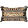 Marina Tribal Stripe Black 18" x 12" Indoor-Outdoor Pillow
