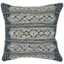 Marina Tribal Stripe Denim 18" Square Indoor-Outdoor Pillow