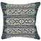 Marina Tribal Stripe Denim 18" Square Indoor-Outdoor Pillow
