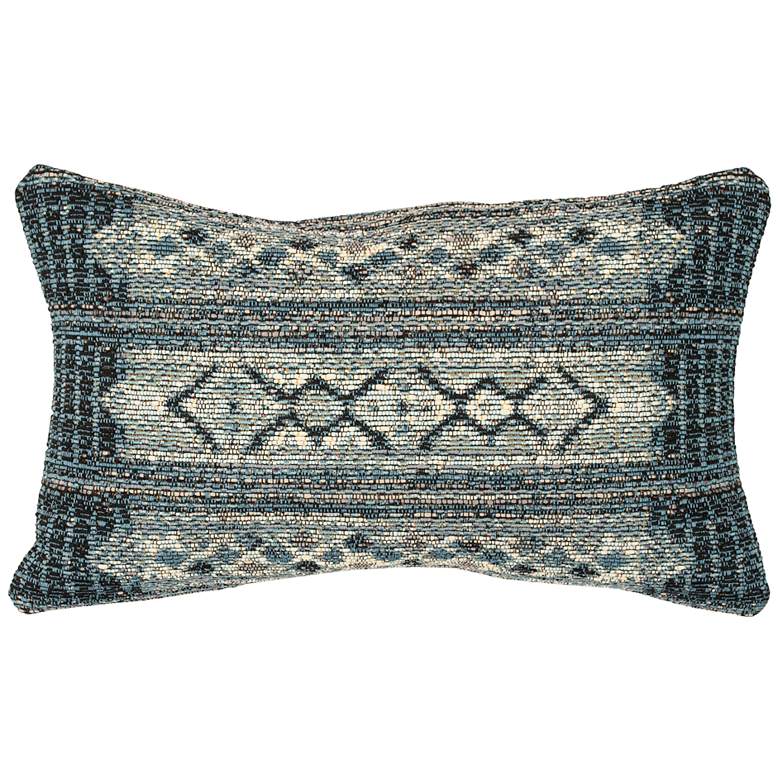 Image 2 Marina Tribal Stripe Denim 18 inch x 12 inch Indoor-Outdoor Pillow