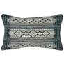 Marina Tribal Stripe Denim 18" x 12" Indoor-Outdoor Pillow