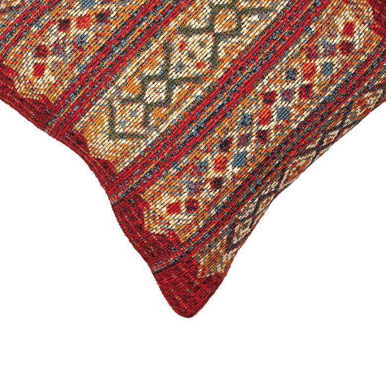 Image 4 Marina Tribal Stripe Red 18" Square Indoor-Outdoor Pillow more views