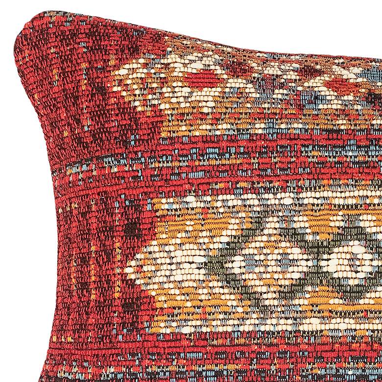 Image 3 Marina Tribal Stripe Red 18" x 12" Indoor-Outdoor Pillow more views