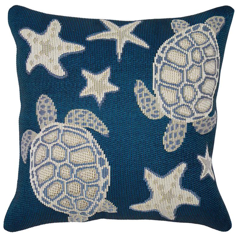 Image 1 Marina Turtle And Stars Pillow Navy