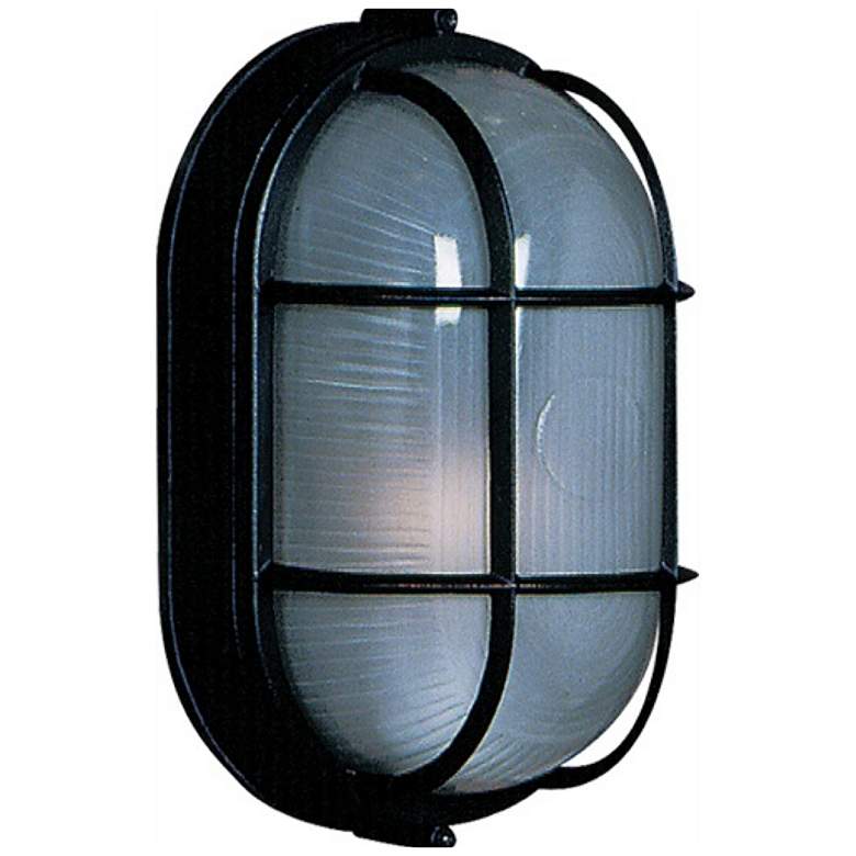 Image 1 Marine 1-Light Black Cast Aluminum Outdoor Wall Light