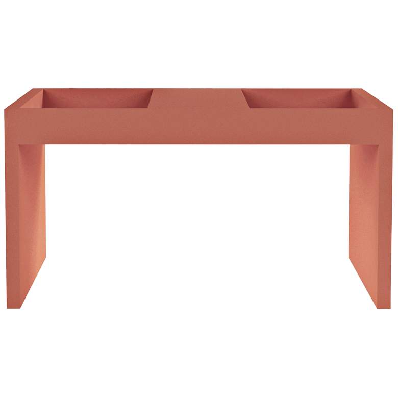 Image 1 Marine 26 3/4"W Ceramic Pink Coffee Table w/ Magazine Shelf