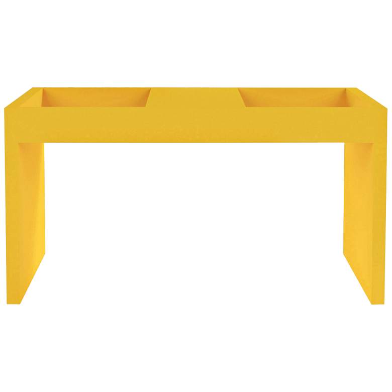 Image 1 Marine 26 3/4 inchW Matte Yellow Coffee Table w/ Magazine Shelf