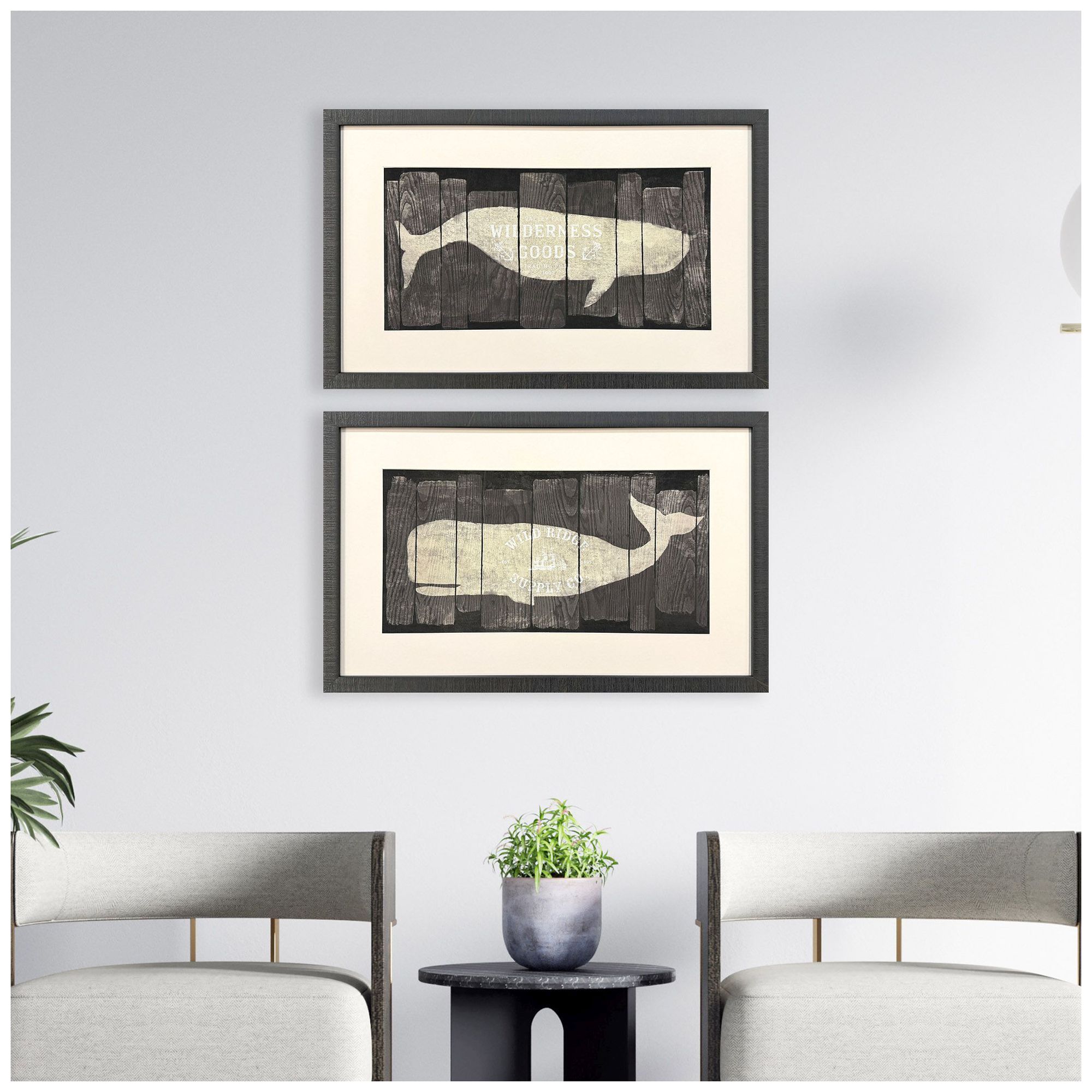 Image 4 Marine Marks 32"W x 20"H Framed Art Set of 2 more views