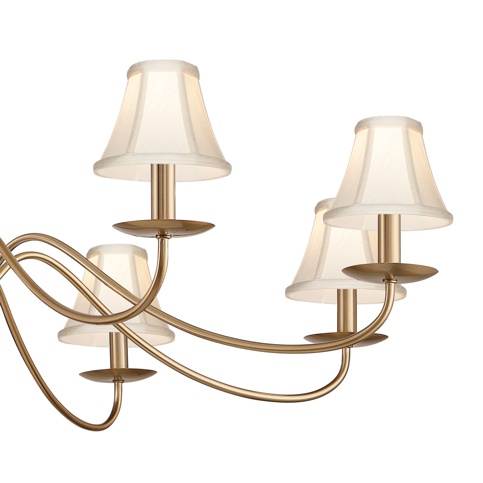Image 2 Marinec 42" Wide Soft Gold 8-Light Chandelier with Cream Shades more views