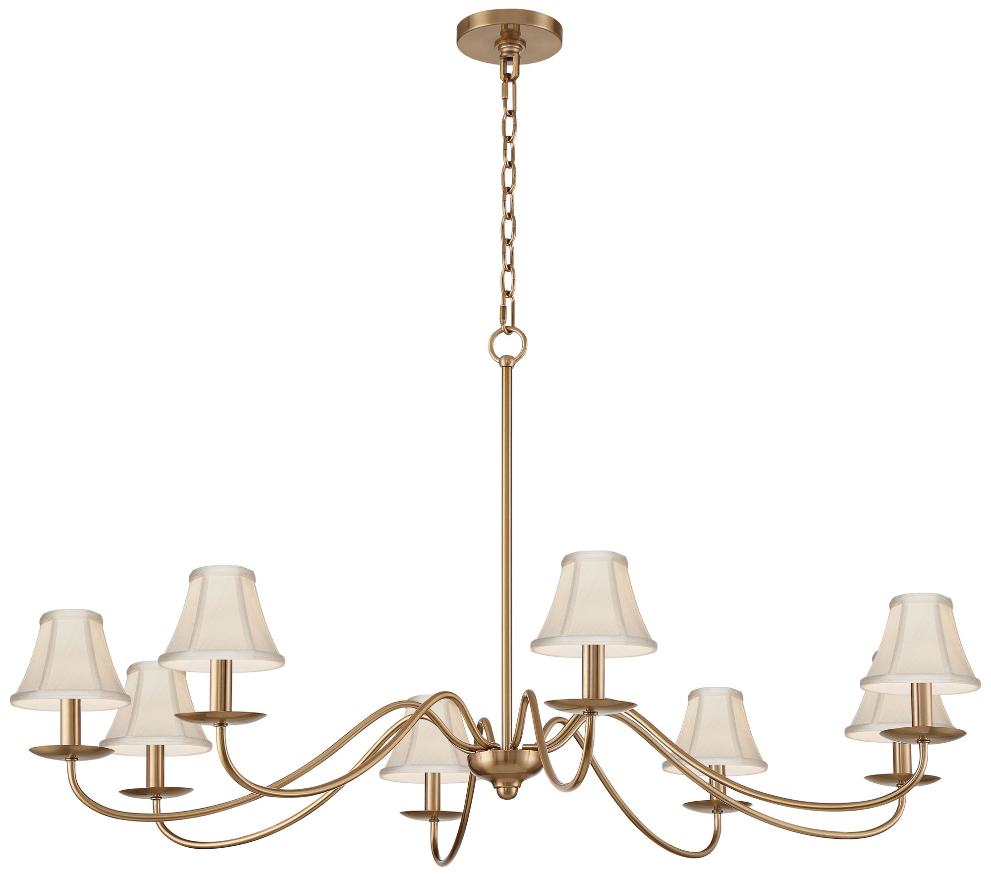 Image 5 Marinec 42" Wide Soft Gold 8-Light Chandelier with Cream Shades more views