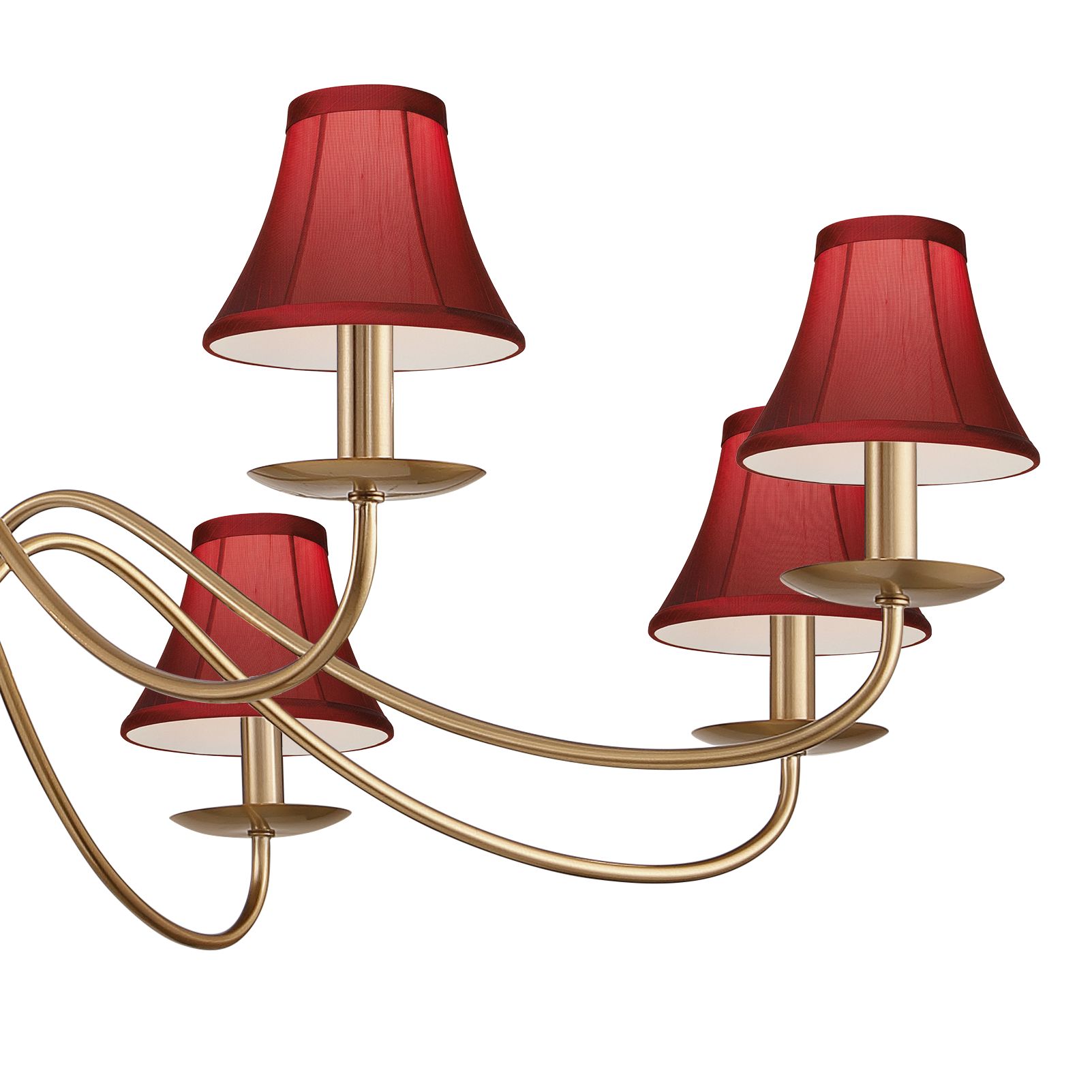Image 2 Marinec 42" Wide Soft Gold 8-Light Chandelier with Red Shades more views