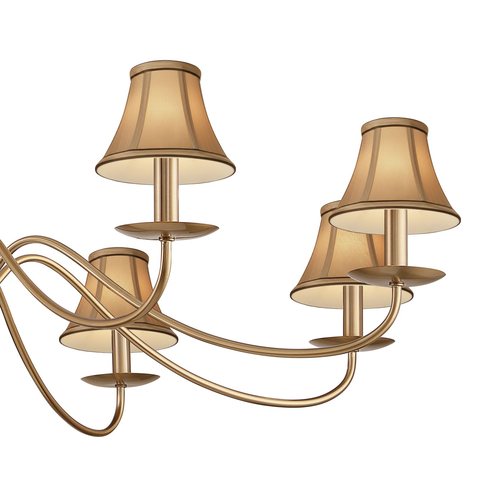 Image 2 Marinec 42" Wide Soft Gold 8-Light Chandelier with Tan Shades more views