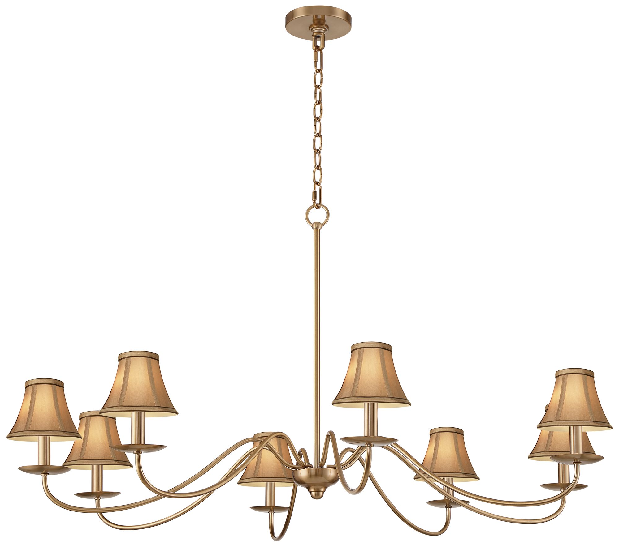 Image 5 Marinec 42" Wide Soft Gold 8-Light Chandelier with Tan Shades more views