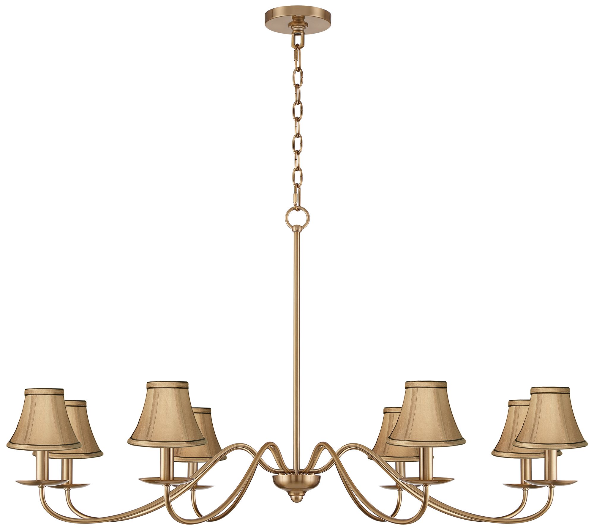 Image 6 Marinec 42" Wide Soft Gold 8-Light Chandelier with Tan Shades more views