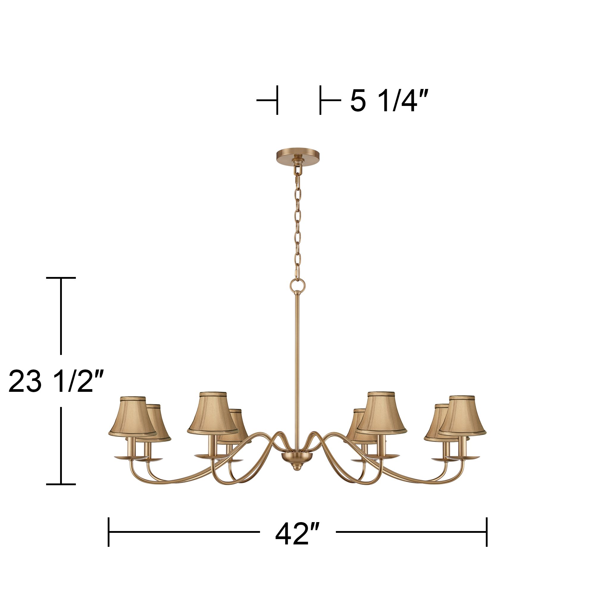Image 7 Marinec 42" Wide Soft Gold 8-Light Chandelier with Tan Shades more views